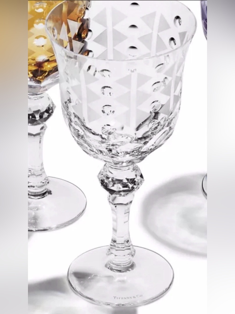 Crystal Cut Goblet Glassware - Clear